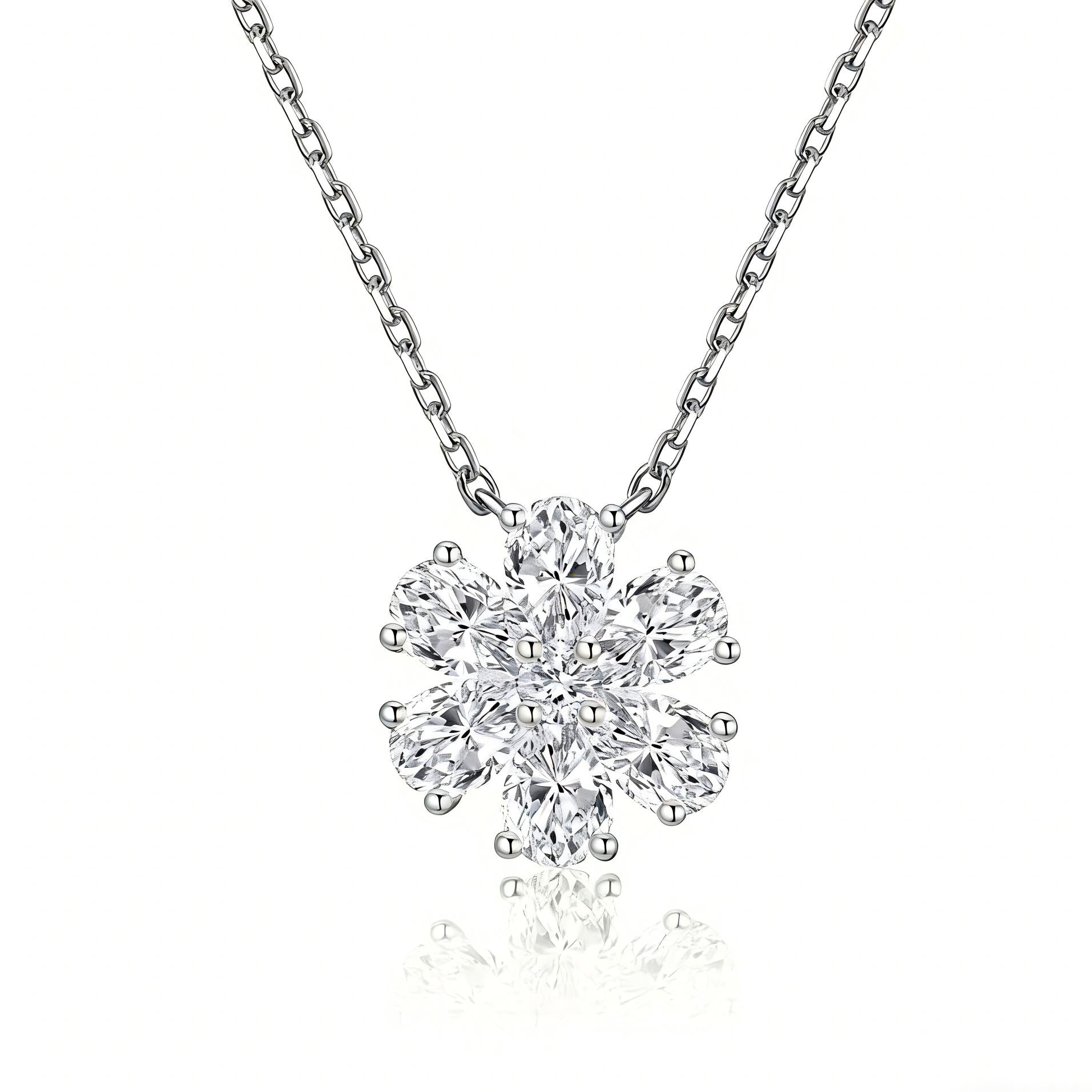 Dynamic Flower Cultured Diamond Pendant Necklace, 1.20 ct