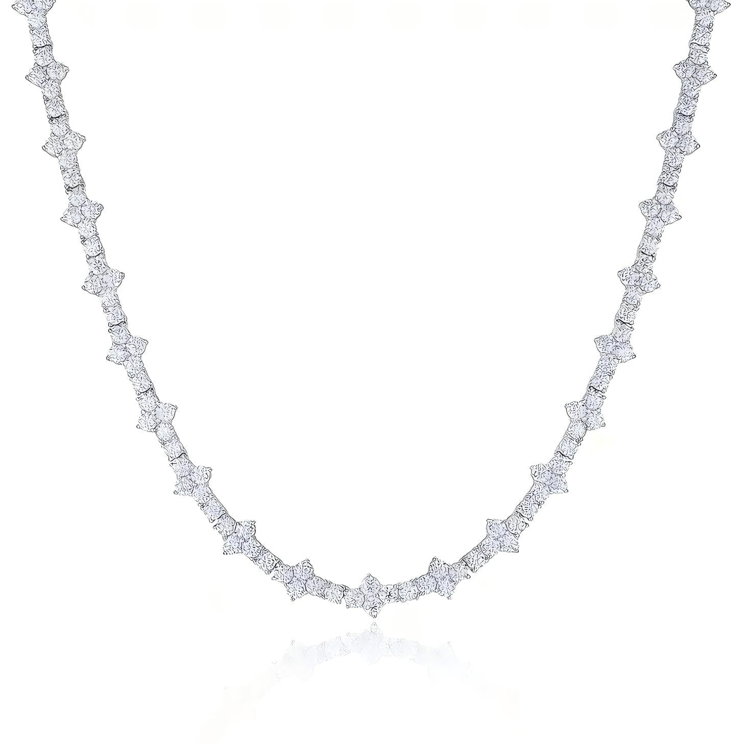 Star of David Cultured Diamond Tennis Necklace, 5.00 ct
