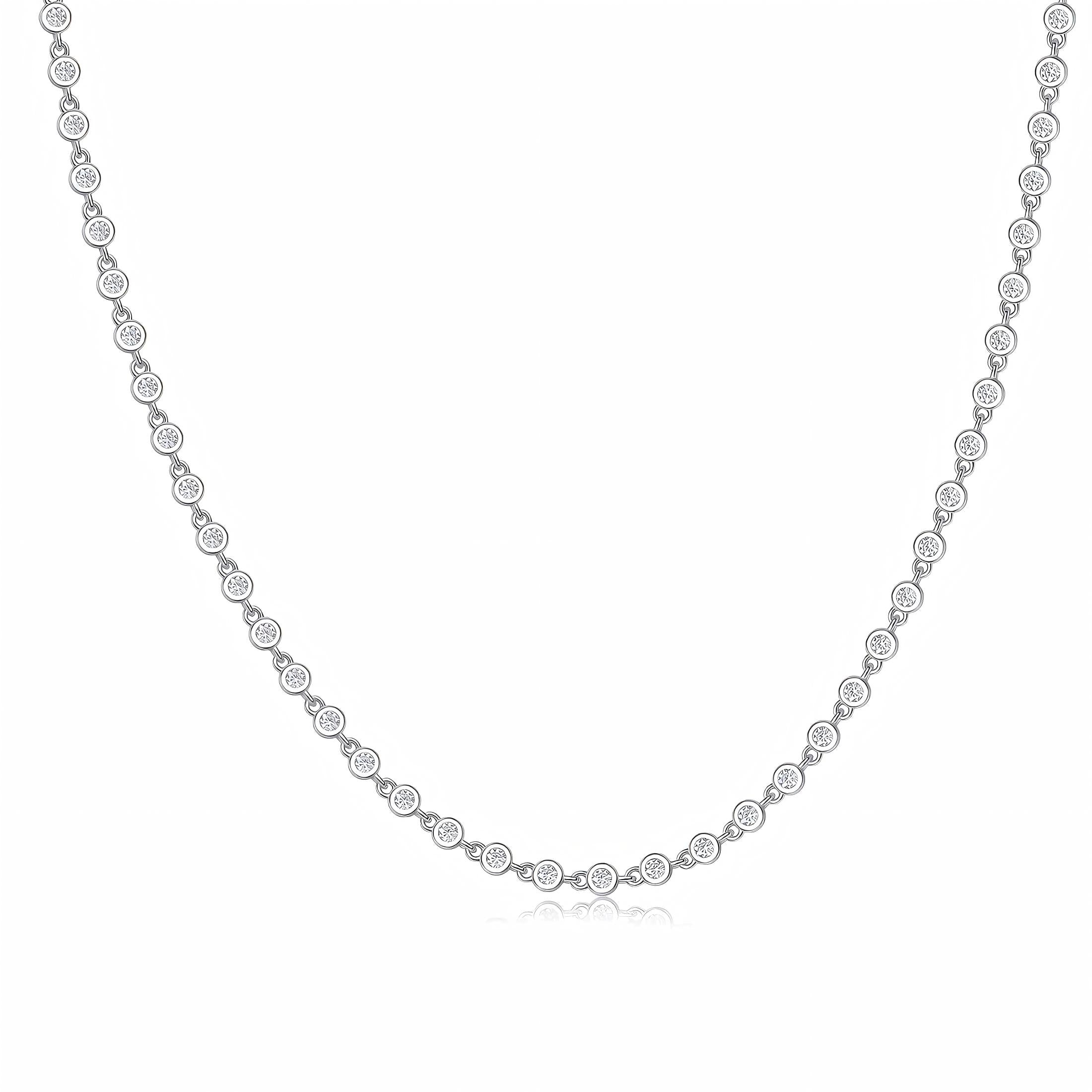 Bubble Cultured Diamond Tennis Necklace, 5.00 ct