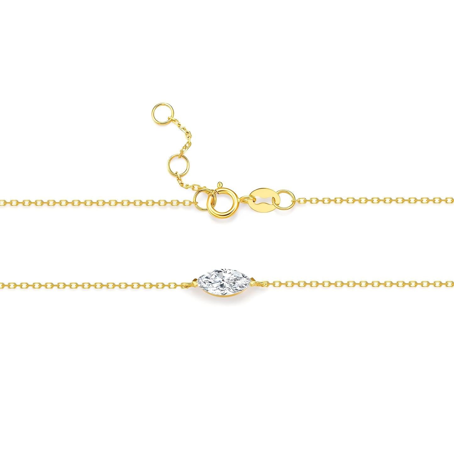 18K Yellow Gold Inlaid Cultured Diamond Bracelet, 0.3 ct