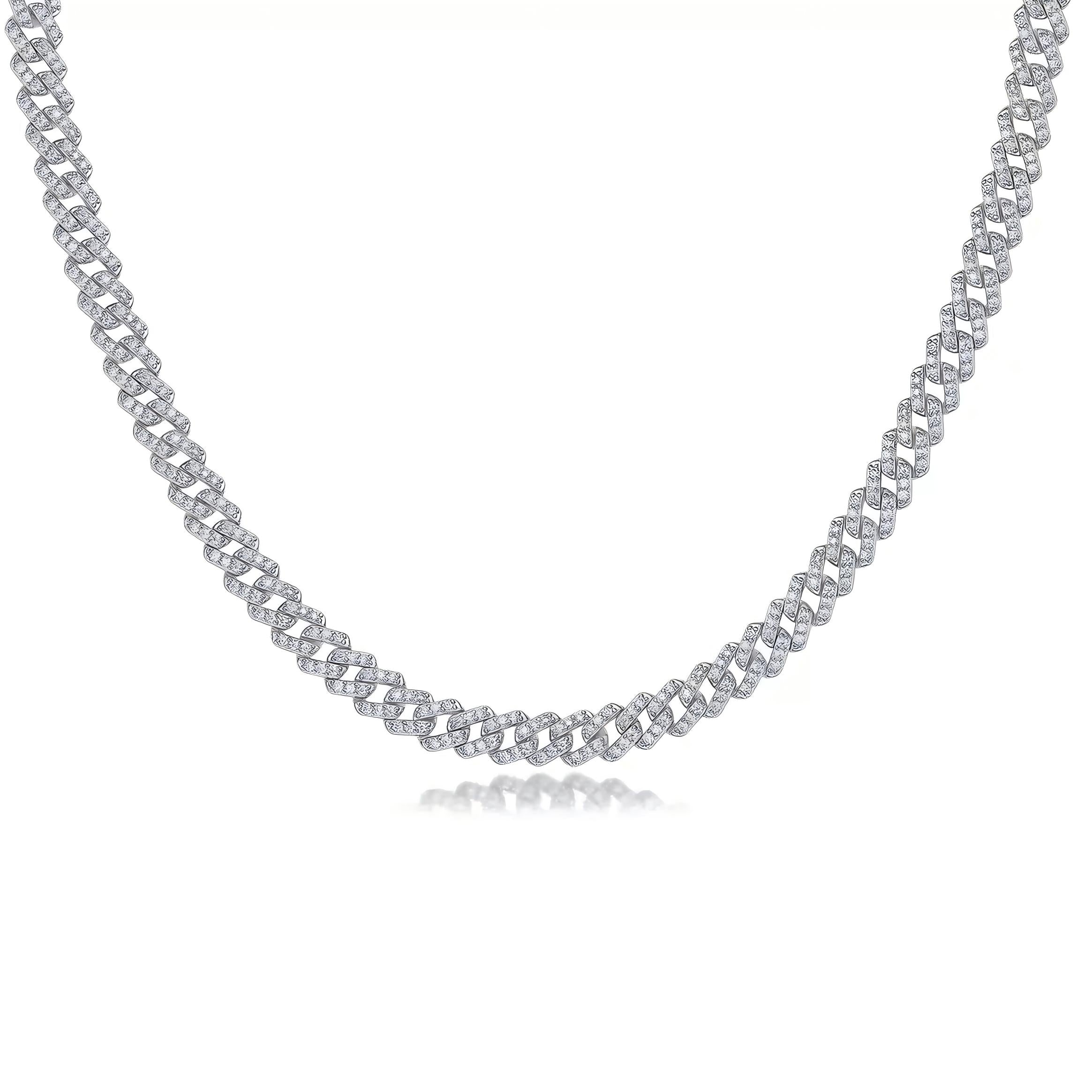 Cultured Diamond Cuban Link Chain Necklace, 8.00 ct